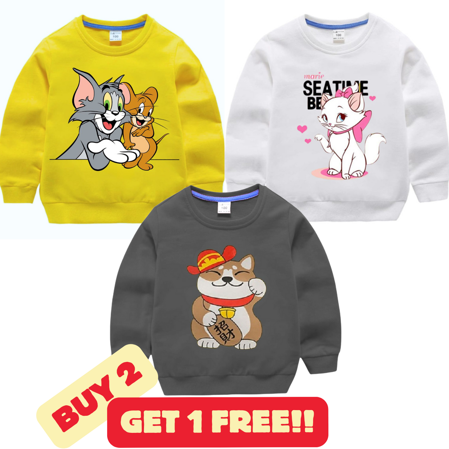 Buy 2 Get 1 Free Sweatshirts for Kids