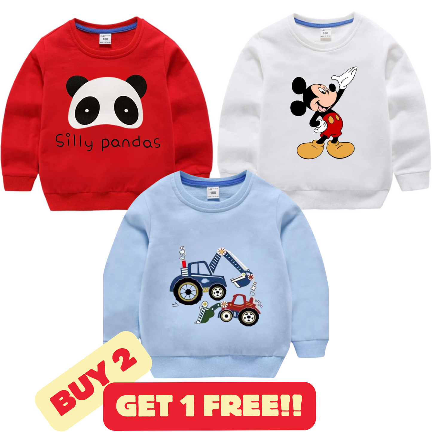 Buy 2 Get 1 Free Sweatshirts for Kids