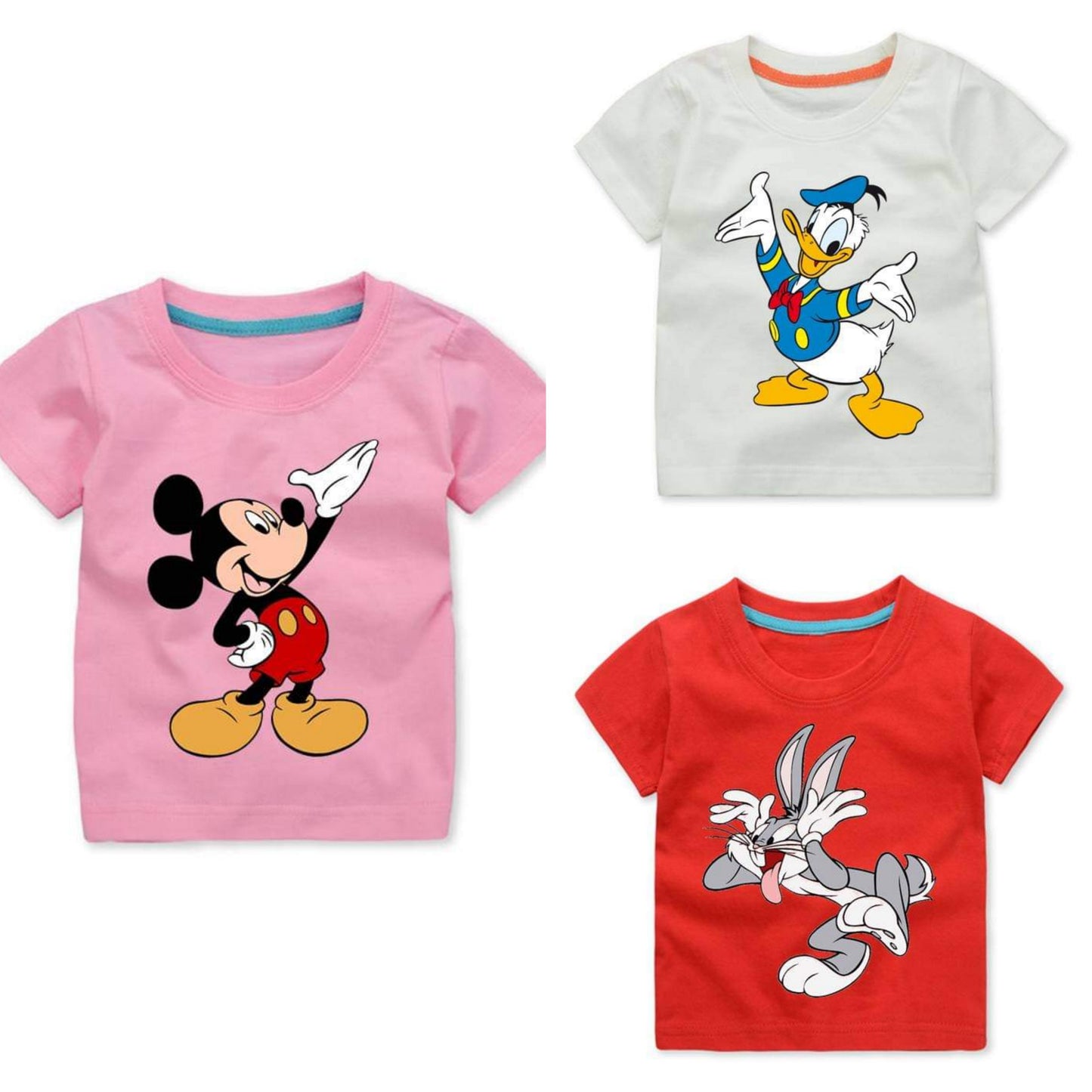 Pack of 3 Printed Half Sleeve T Shirts for Kids