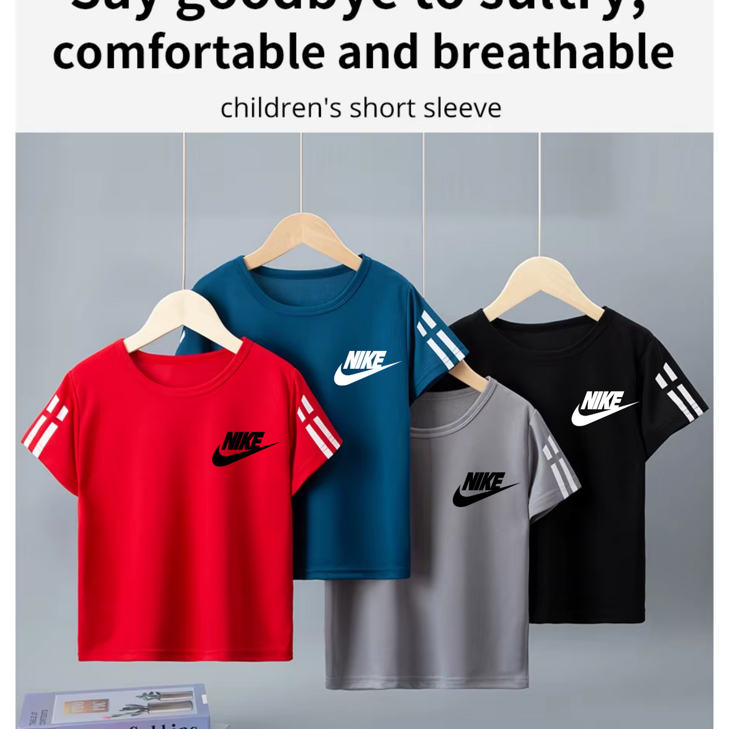Pack of 4 Premium Half Sleeve Stripe Tshirts For Kids