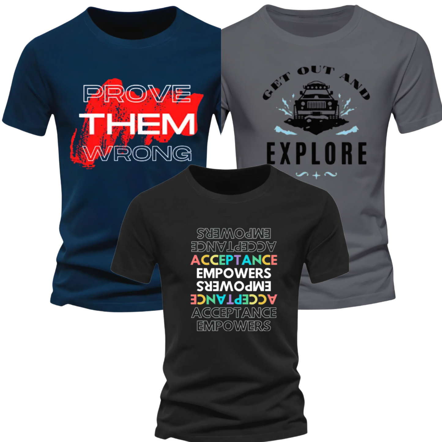 Pack of 3 Dri-Fit Printed Tshirts for Men