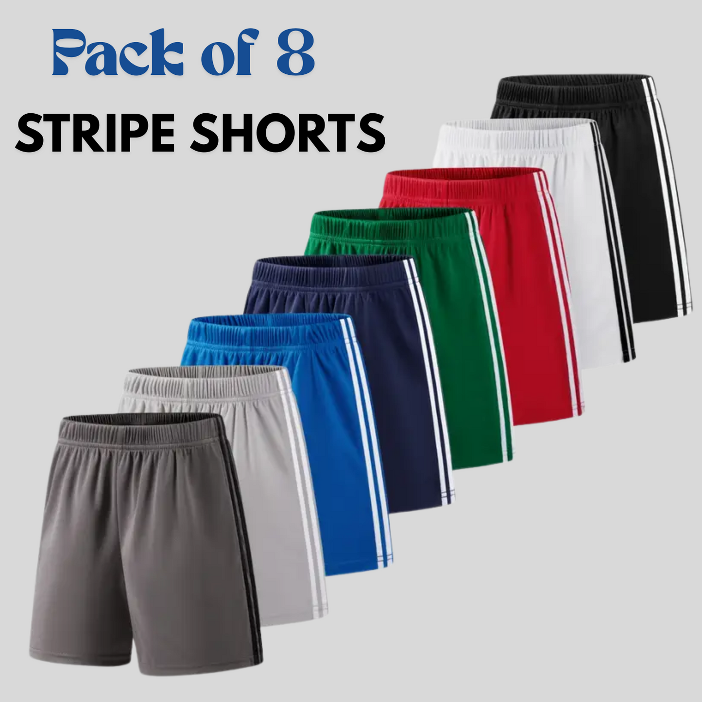Pack of 8 Stripe Shorts for Kids