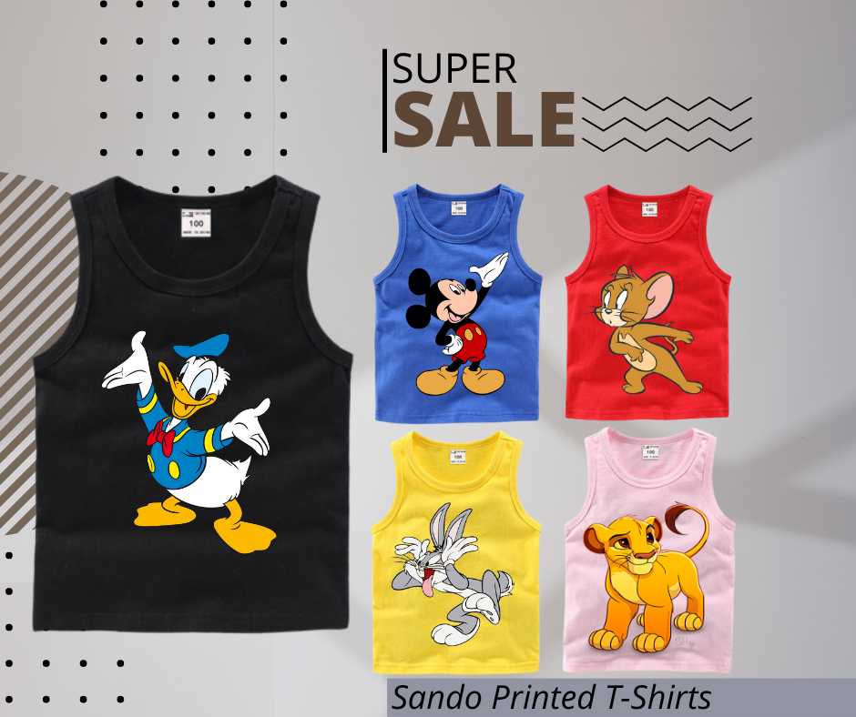 Pack of 5 Printed Tank Tops for Kids