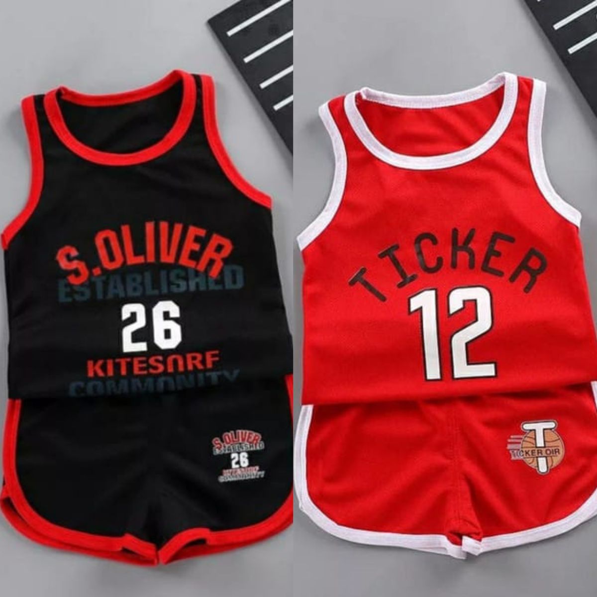 Pack of 2 Short Printed Sando Suits for Kids