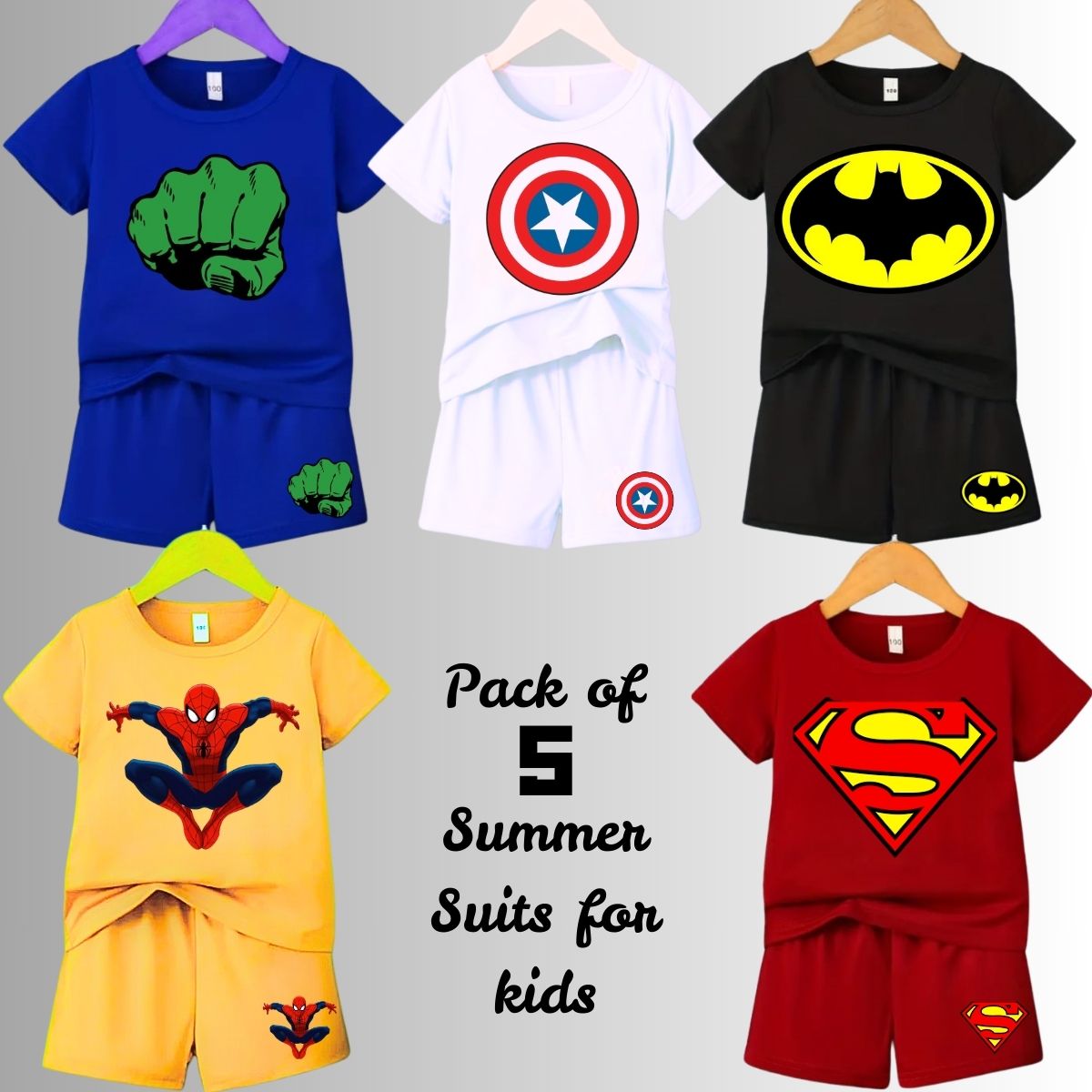 Pack of 5 Premium Summer Suits for Kids