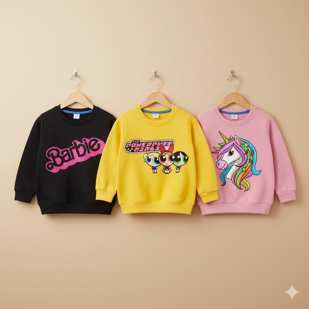 Pack of 3 Printed Sweat Shirts For Kids