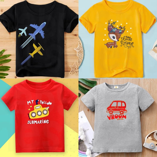 Pack of 3  Printed Half Sleeve Tshirts for Kids