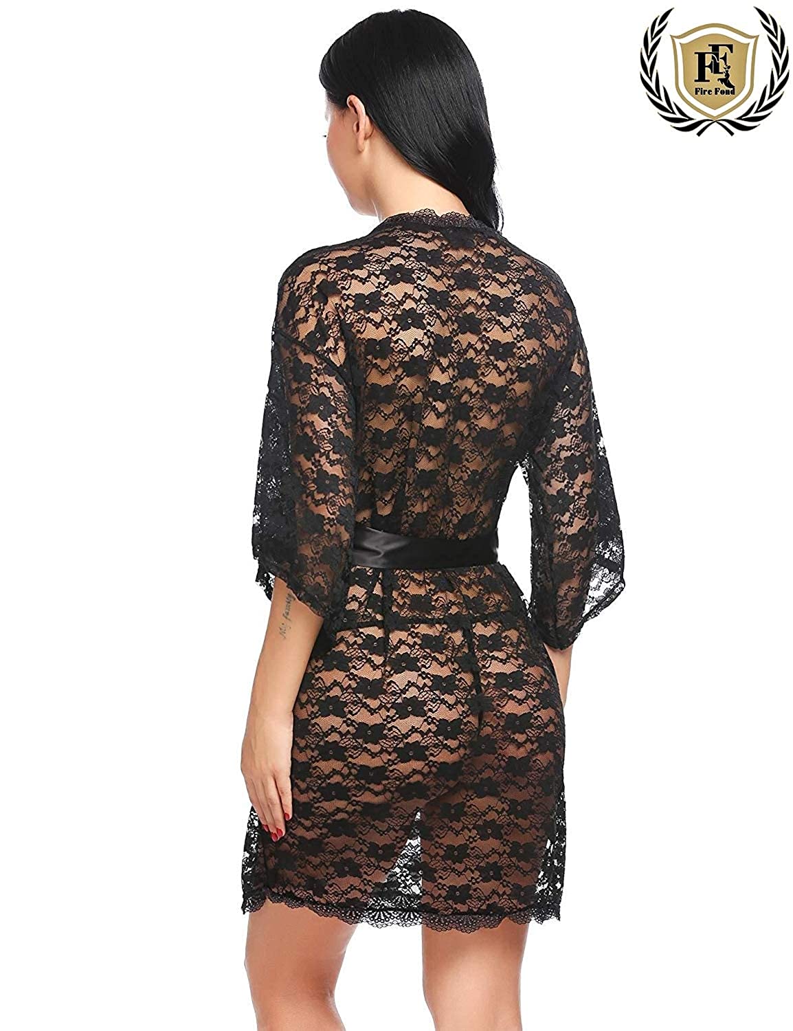 Floral Net Transparent Night Gown