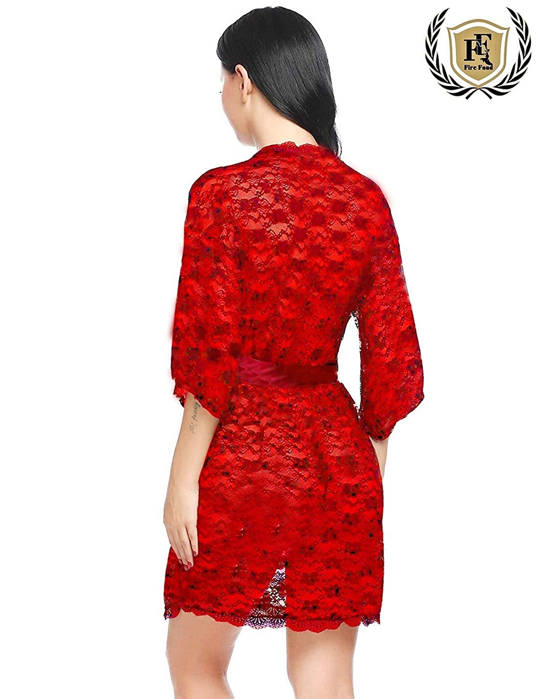 Floral Net Transparent Night Gown