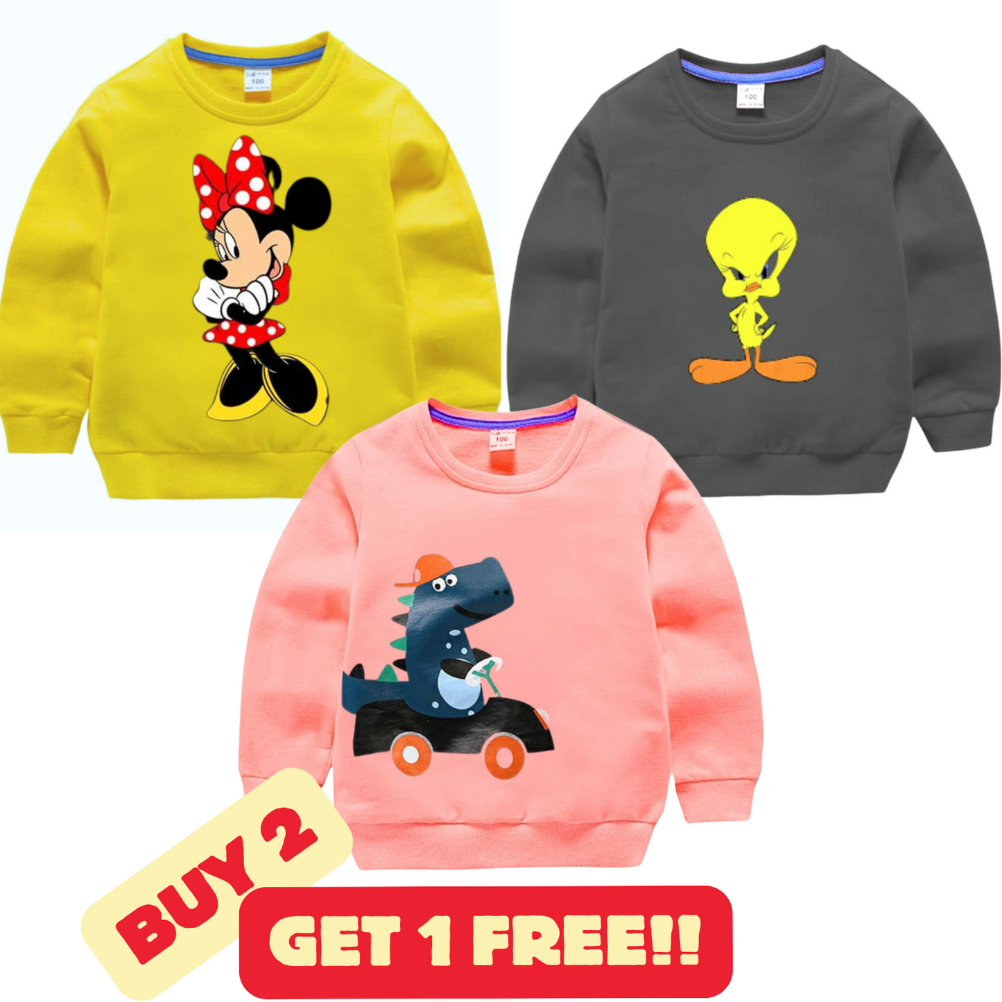 Buy 2 Get 1 Free Sweatshirts for Kids