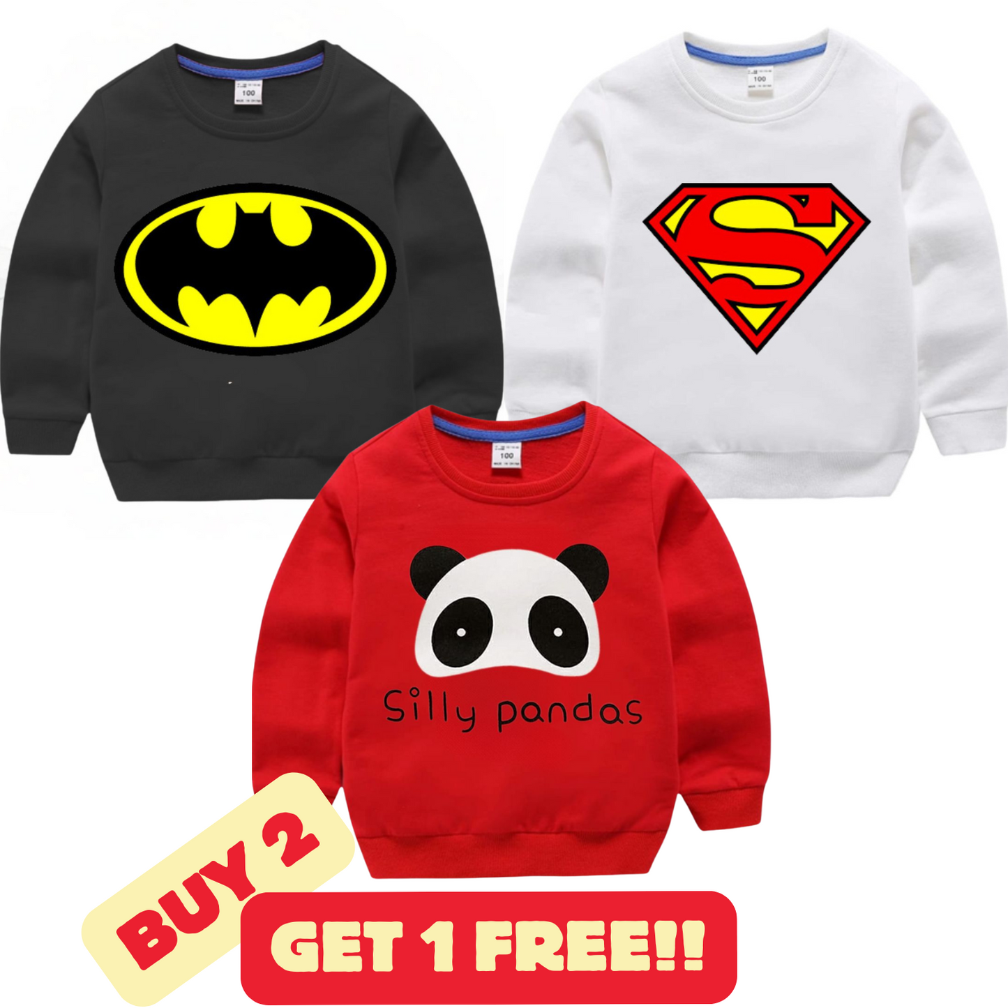Buy 2 Get 1 Free Sweatshirts for Kids