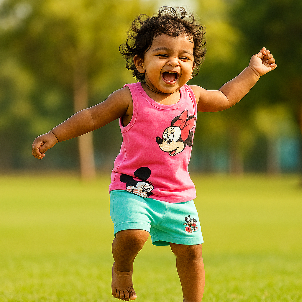 Pack of 2 MnM Short Printed Sando Suits for Kids