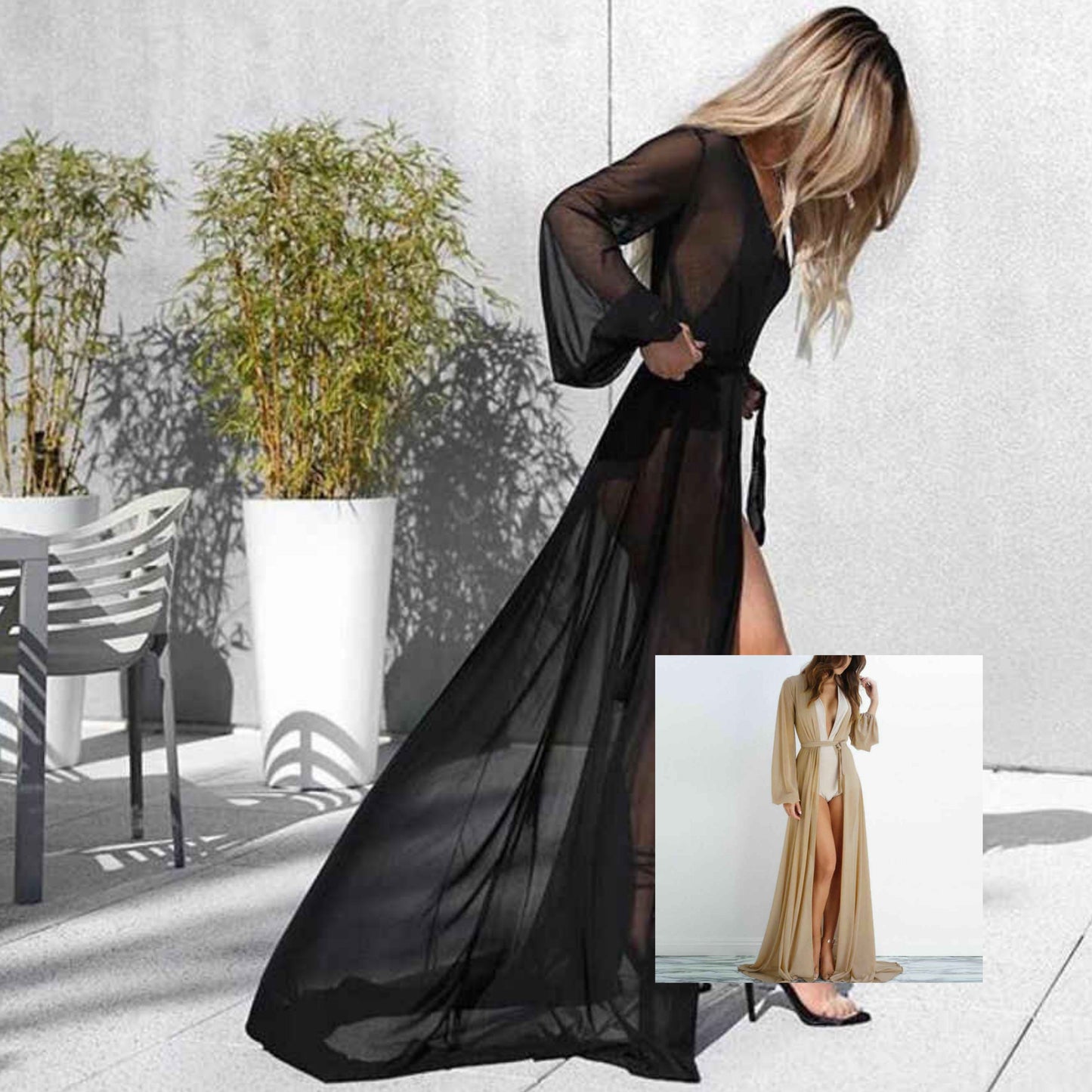 Full Length Transparent Net Gown