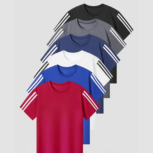 Pack of 6 Dry Fit Stripe T shirts for Kids