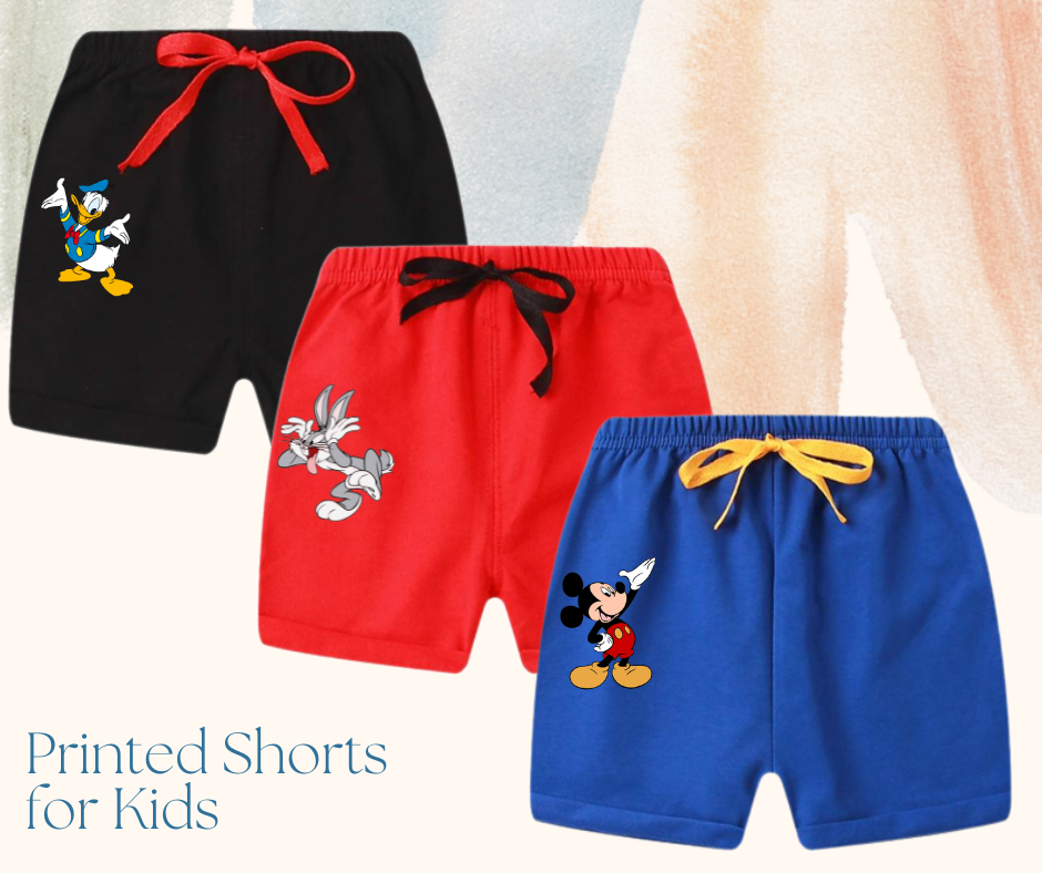 Pack of 3 Printed Shorts for Kids