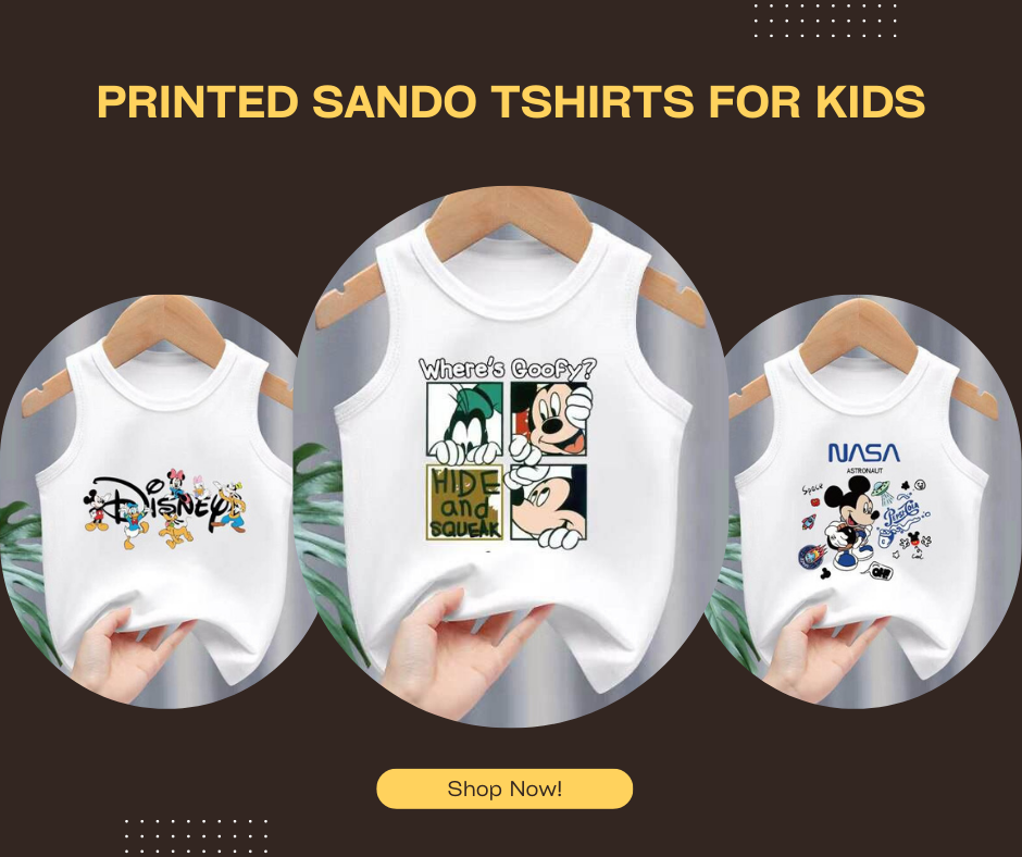 Pack of 3 Sando printed T Shirts for Kids