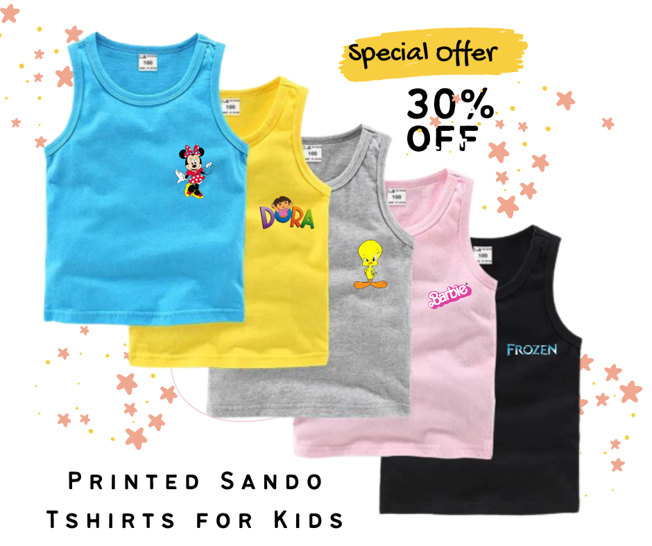 Pack of 5 Girls Logo Tank Tops for Kids