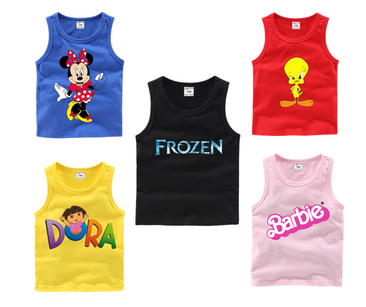 Pack of 5 Printed Tank Tops for Kids