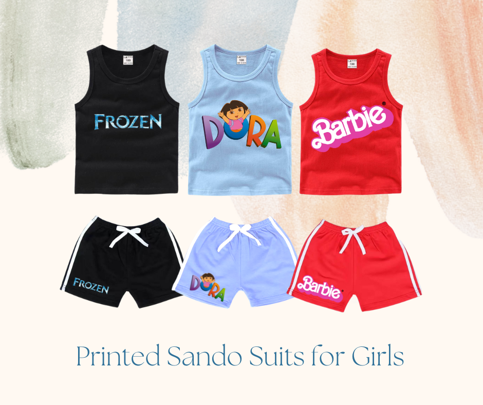 Pack of 3 Printed Sando Suits for Girls
