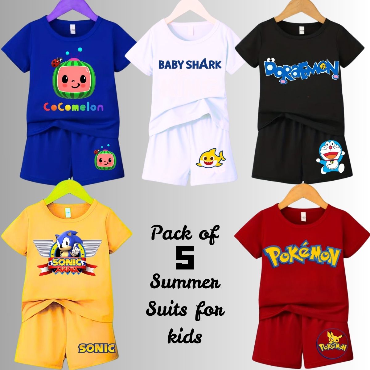 Pack of 5 Premium Summer Suits for Kids