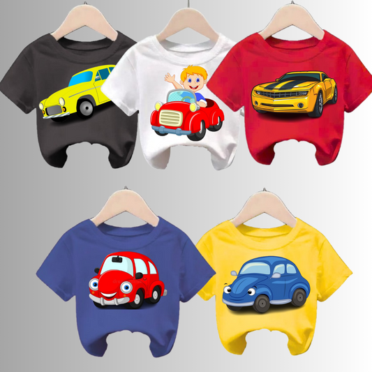 Pack of 5 Printed Half Sleeve Tshirts for Kids