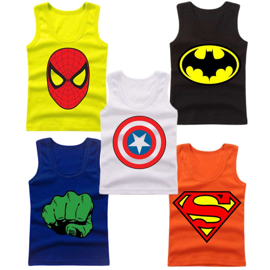 Pack of 5 Printed Sando Tshirts For Kids