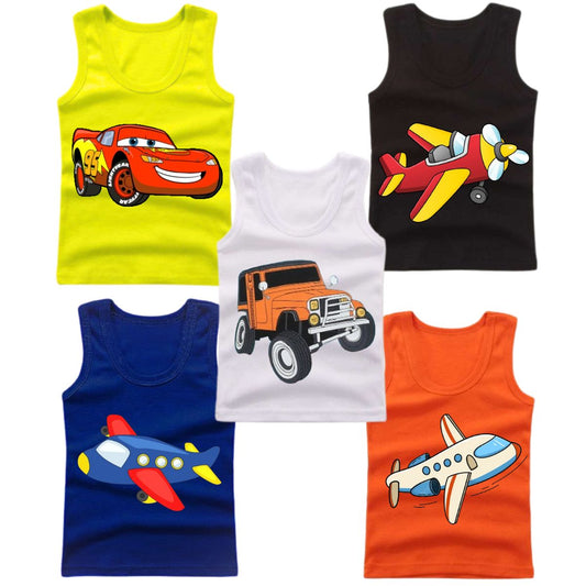 Pack of 5 Printed Sando Tshirts For Kids