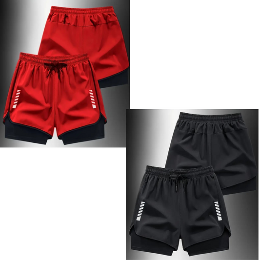 Pack of 2 Dir-fit Double Layer Shorts for Men