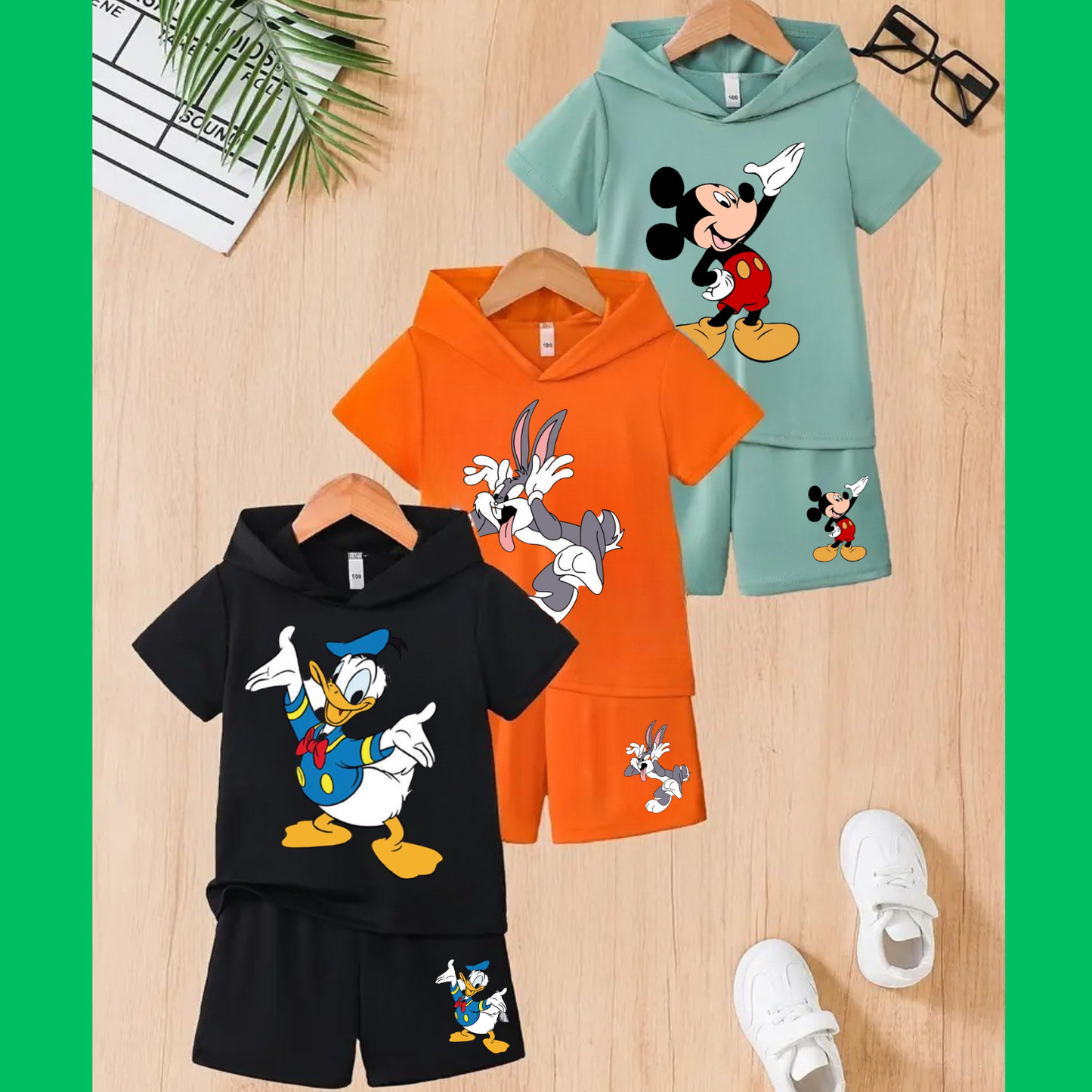 Pack of 3 Hooded Summer Suits for Kids