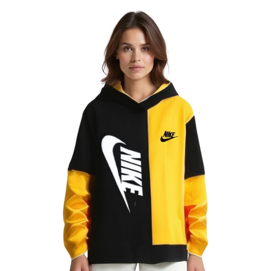 Black & Yellow Two Tone (NIK) Hoodie for Females
