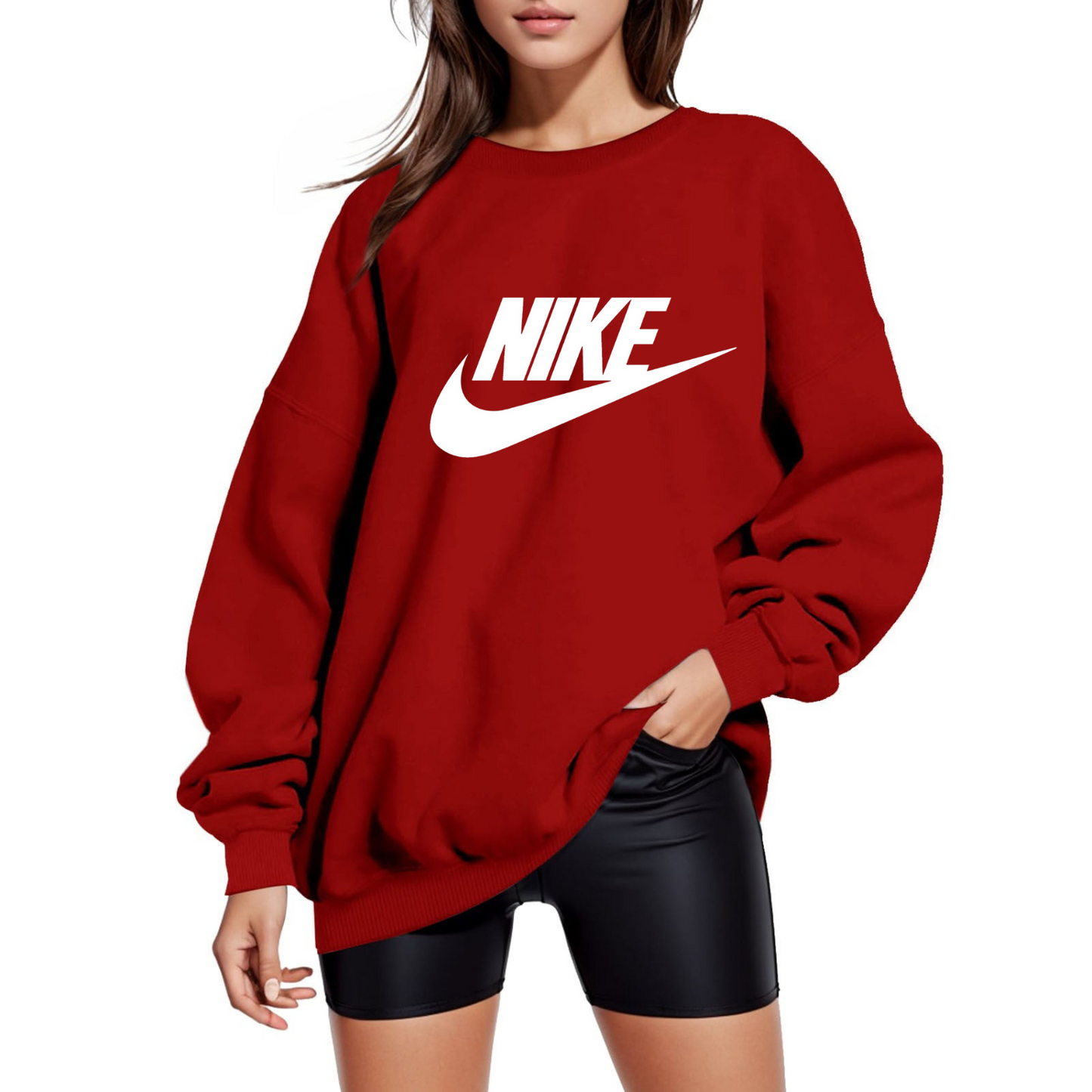 Drop Shoulder Loose Fit Sweat Shirt for Females
