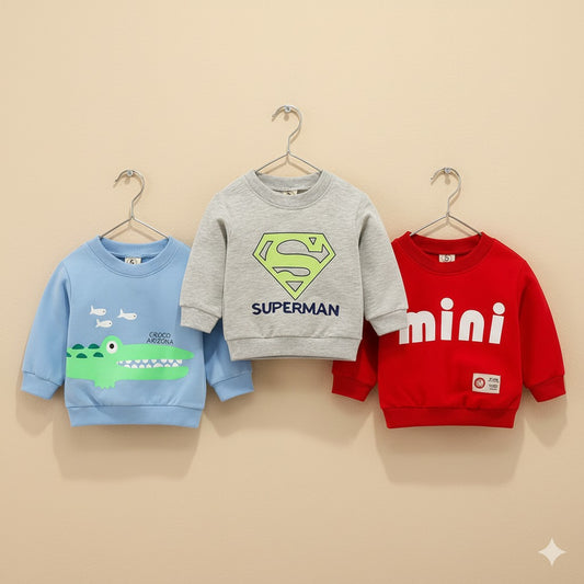 Pack of 3 Printed Sweat Shirts For Kids