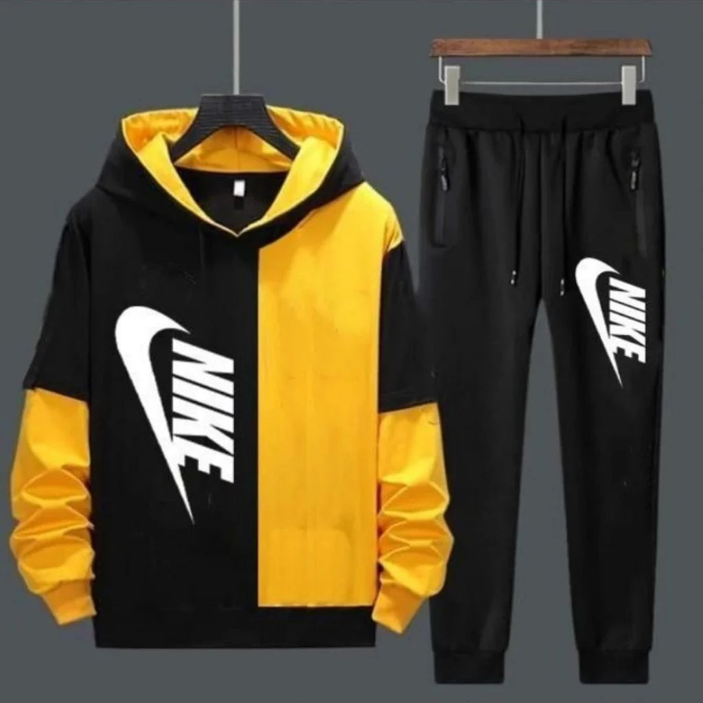 Black And Yellow Two Tone Nik Tracksuit