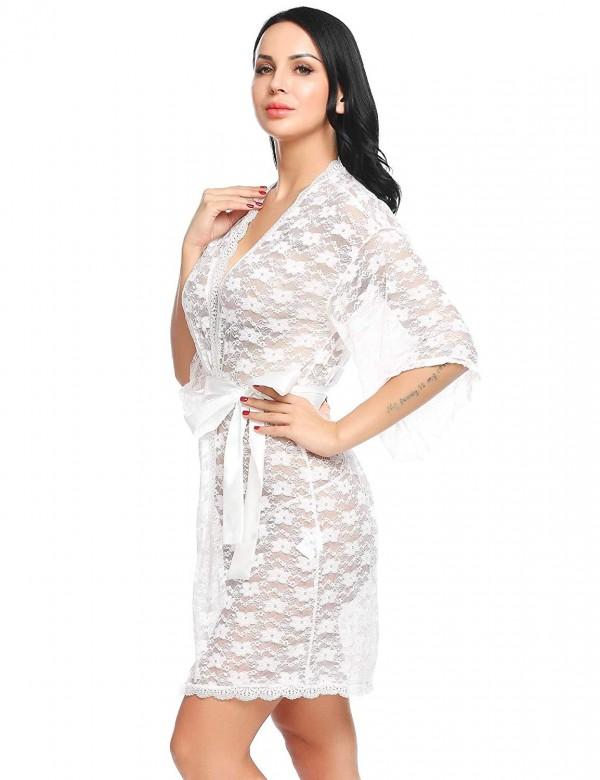 Floral Net Transparent Night Gown