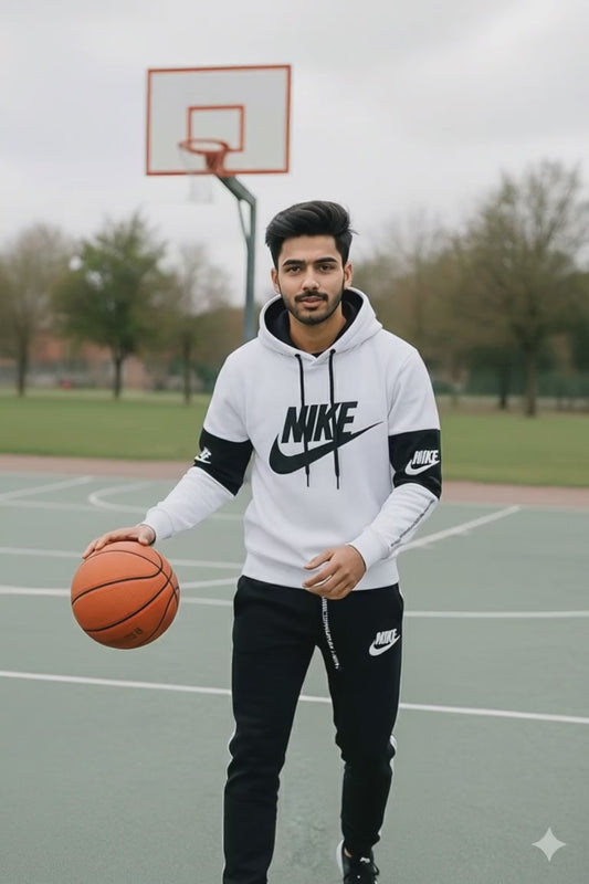 White with Black Panel (Ni-Ke) Hoodie